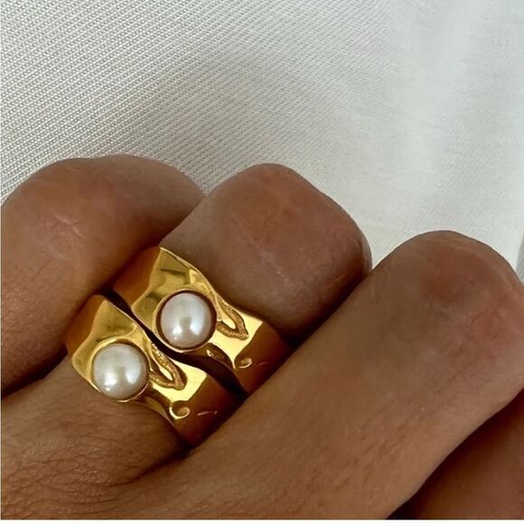 Minimalist pearl ring M419 - Picture 3 of 6